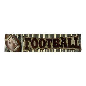 Hobby Lobby Silver Metal Football Wall Hanging Sign Sports Decor ~ P7 11